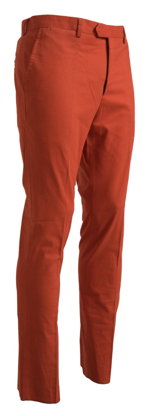 Elegante orangefarbene Hose aus reiner Baumwolle