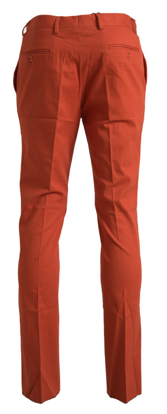 Elegante orangefarbene Hose aus reiner Baumwolle
