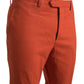 Elegant Orange Pure Cotton Pants