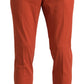 Elegant Orange Pure Cotton Pants