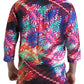 Splendida camicia casual in lino multicolore