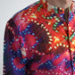 Splendida camicia casual in lino multicolore
