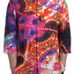 Splendida camicia casual in lino multicolore