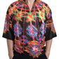 Polo in cotone con stampa Luminarie multicolore