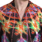 Polo in cotone con stampa Luminarie multicolore