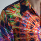 Camicia casual in seta multicolore con bottoni