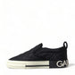 Elegant Quilted Black Canvas Sneakers