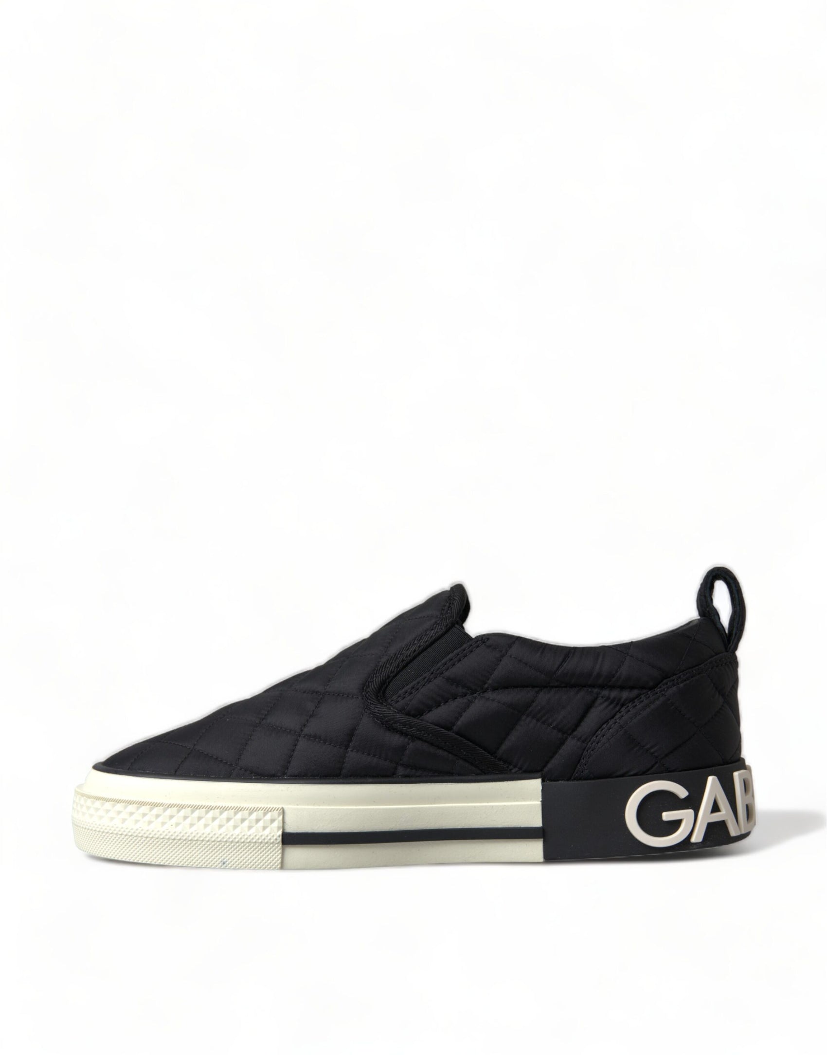 Elegante gesteppte schwarze Canvas-Sneaker