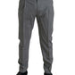 Elegante Skinny Wollanzughose in Grau