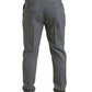Elegante Skinny Wollanzughose in Grau
