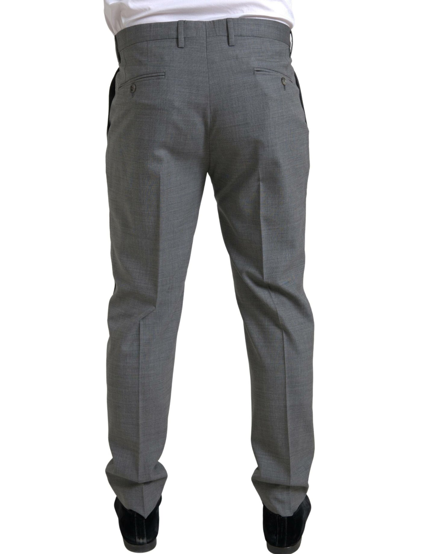 Elegante Skinny Wollanzughose in Grau