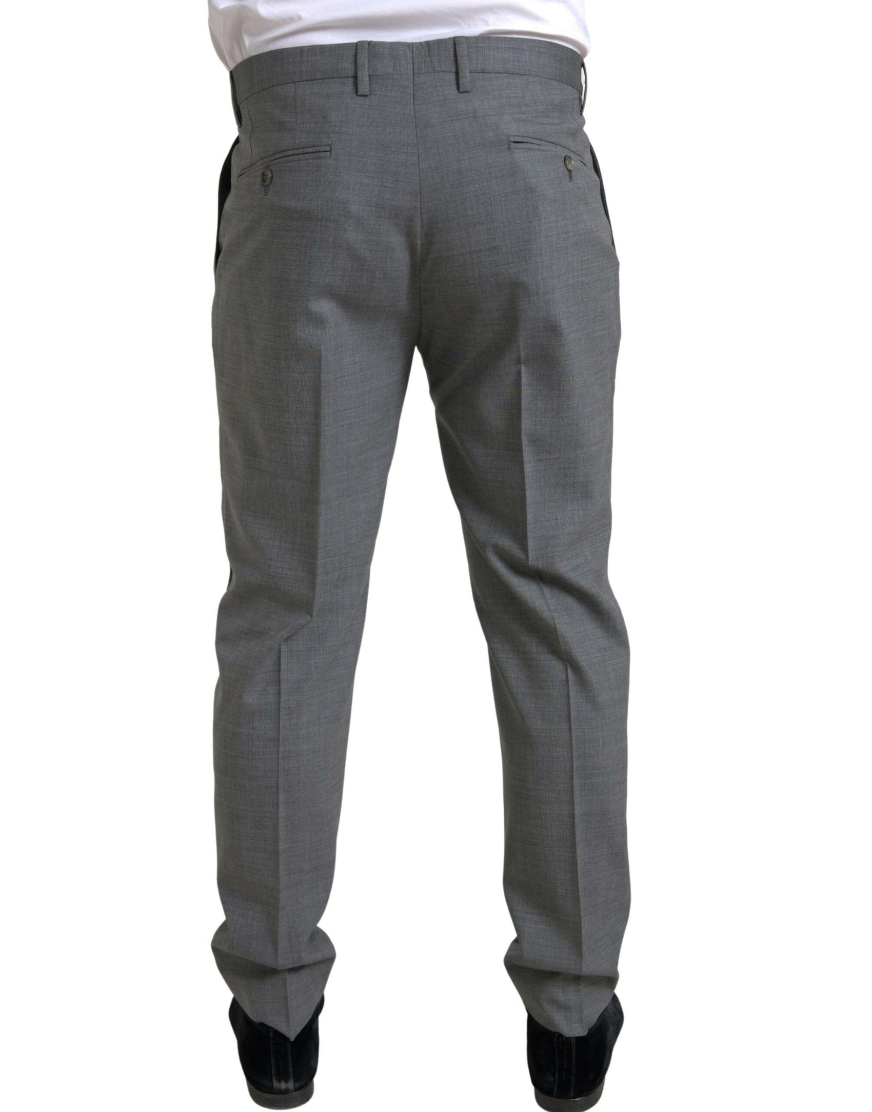 Elegante Skinny Wollanzughose in Grau