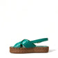 Elegant Green Espadrille Platform Sandals