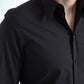 Elegantes Slim Fit Hemd aus schwarzer Baumwolle