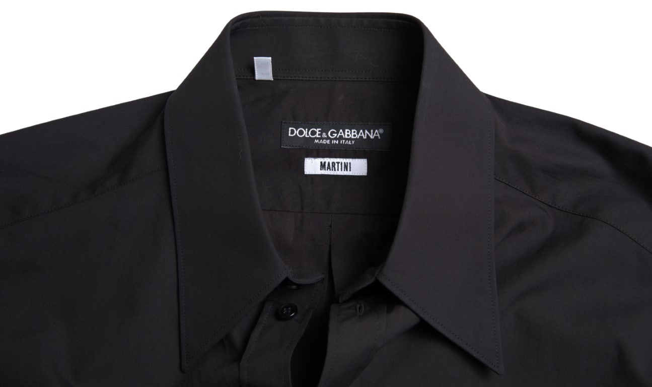 Elegantes Slim Fit Hemd aus schwarzer Baumwolle