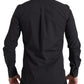 Elegantes Slim Fit Hemd aus schwarzer Baumwolle
