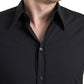 Elegantes Slim Fit Hemd aus schwarzer Baumwolle