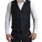 Eleganter schwarzer Martini Slim Fit 3-teiliger Anzug
