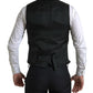 Eleganter schwarzer Martini Slim Fit 3-teiliger Anzug