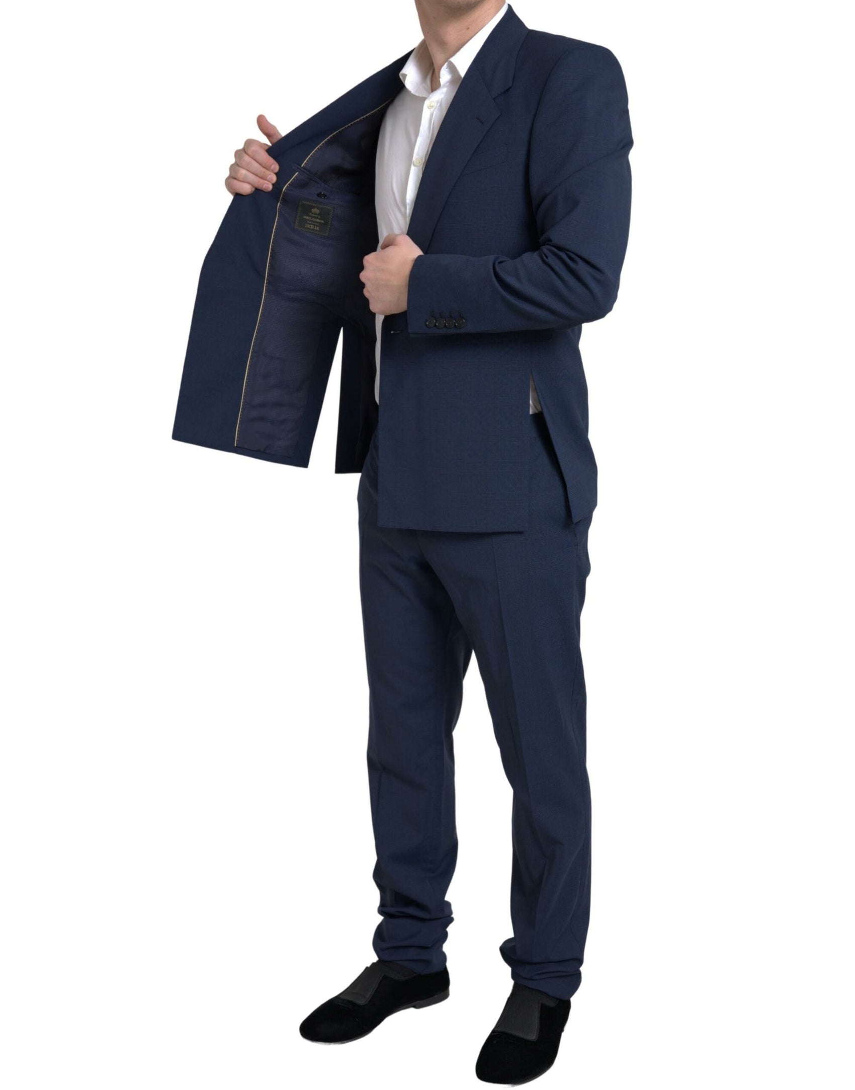 Eleganter Slim Fit Blauer Zweiteiler