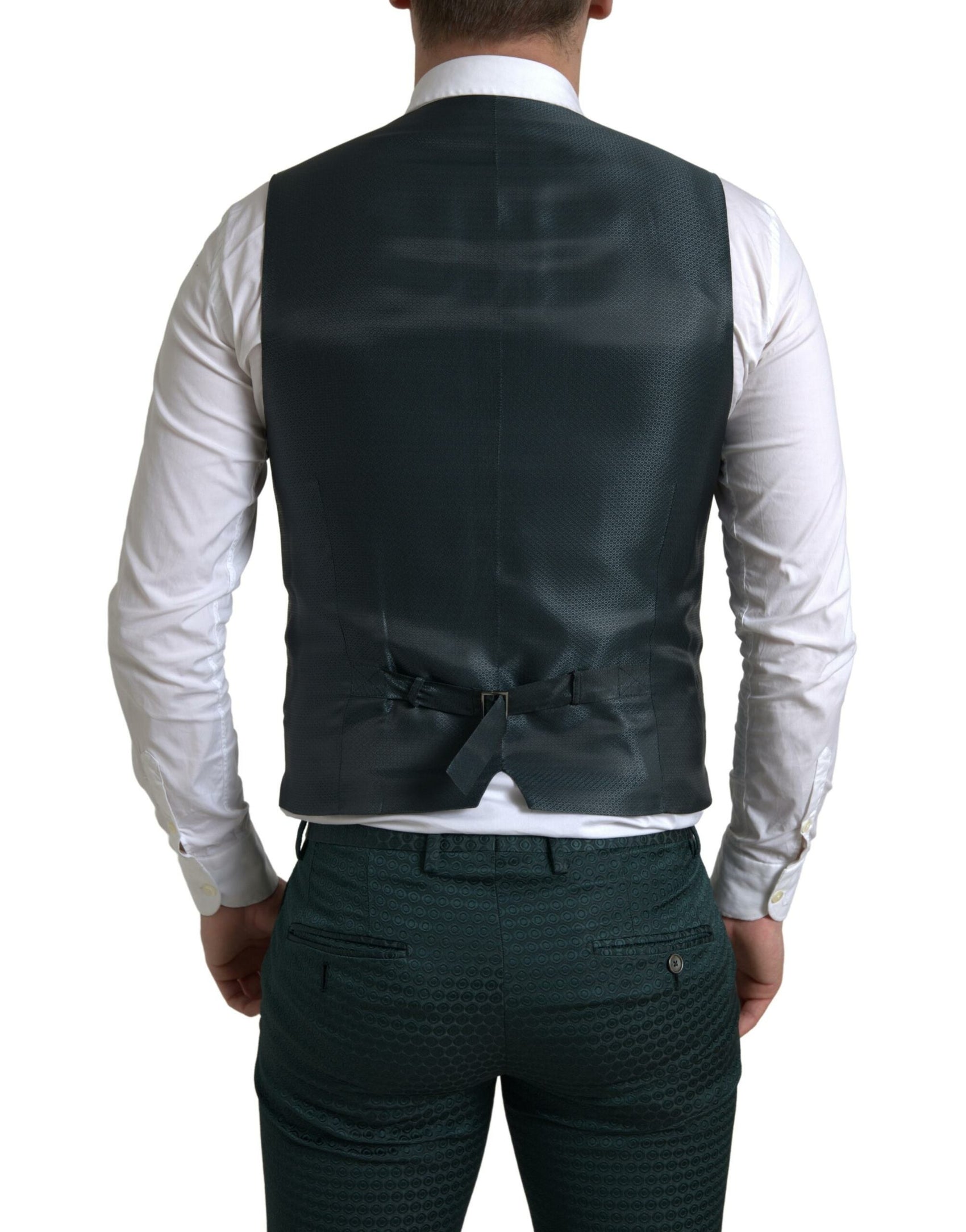 Smaragdgrüner, eleganter, schmal geschnittener 3-teiliger Anzug