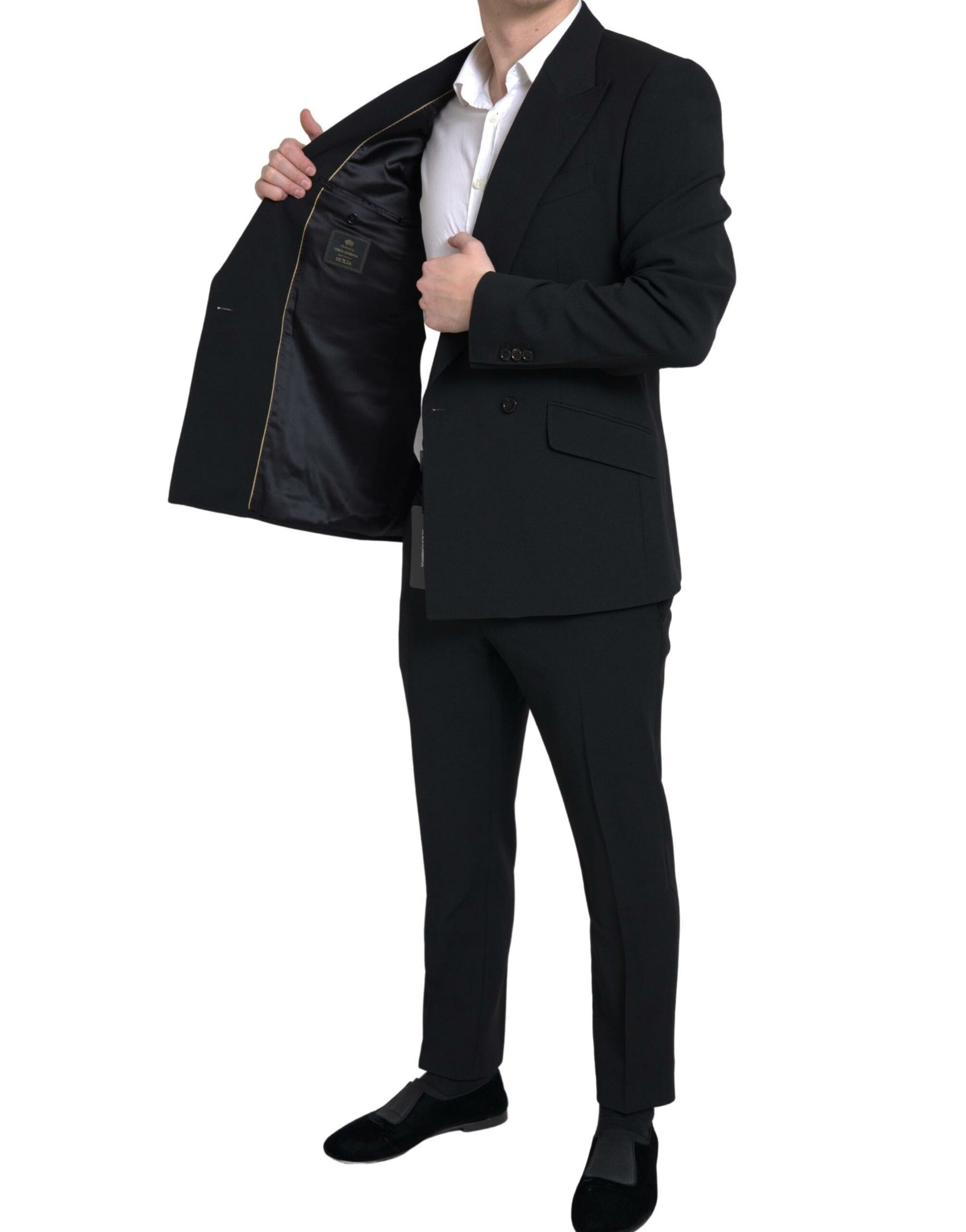 Eleganter Slim Fit Zweireihiger Anzug