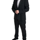 Eleganter schwarzer Slim Fit Zweiteiler