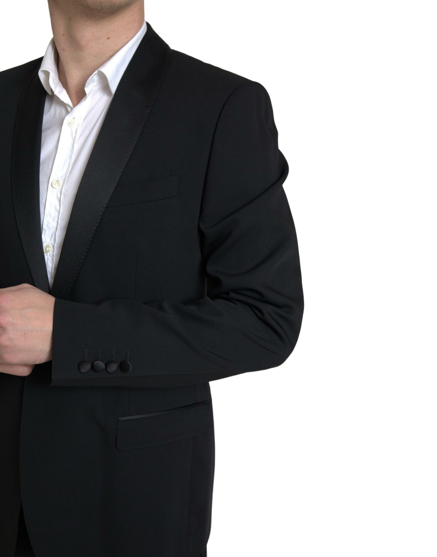 Eleganter schwarzer Slim Fit Zweiteiler