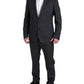 Eleganter schwarzer zweiteiliger Slim Fit Anzug