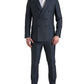 Eleganter blauer Martini-Anzug aus Seidenmischung