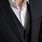 Eleganter schwarzer Martini Slim Fit 3-teiliger Anzug