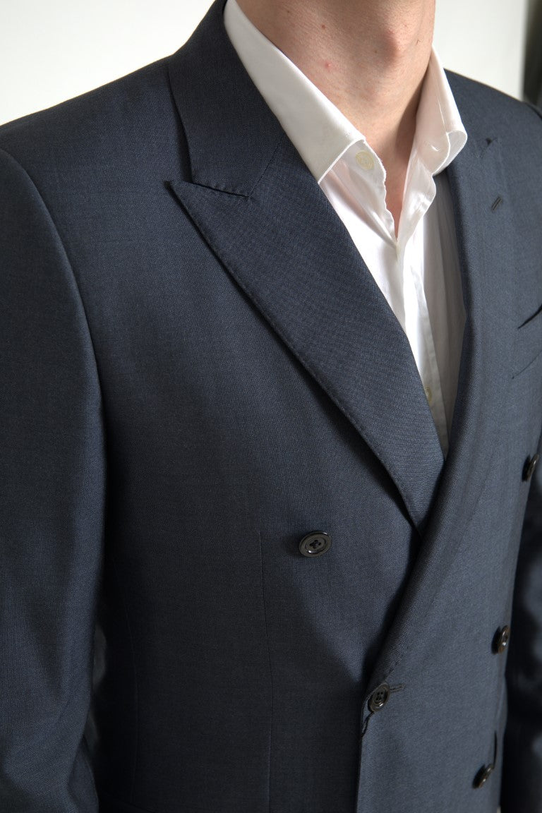 Eleganter blauer Martini-Anzug aus Seidenmischung