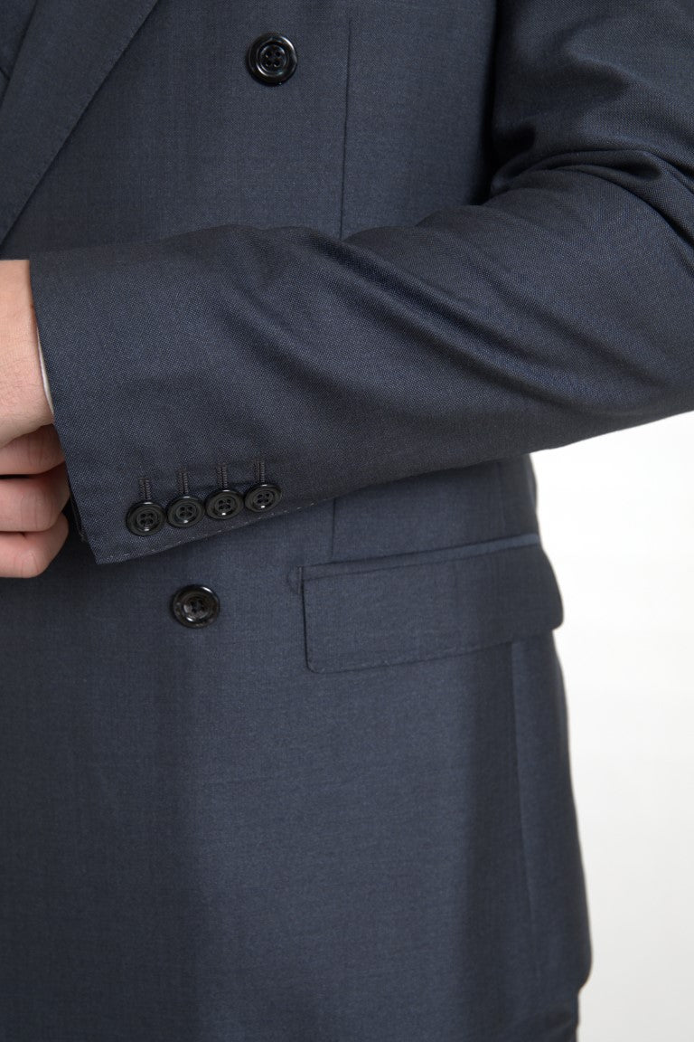 Eleganter blauer Martini-Anzug aus Seidenmischung