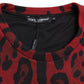Rotes Tanktop aus Baumwolle mit Leopardenmuster