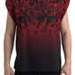 Rotes Tanktop aus Baumwolle mit Leopardenmuster