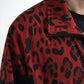 Red Leopard Zip Sweater Jacket