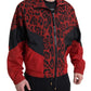 Red Leopard Zip Sweater Jacket