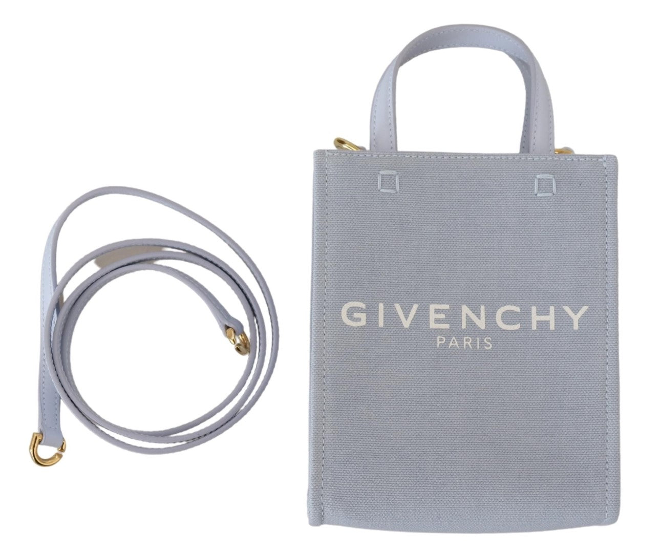 Mini borsa in cotone blu nuvola chic