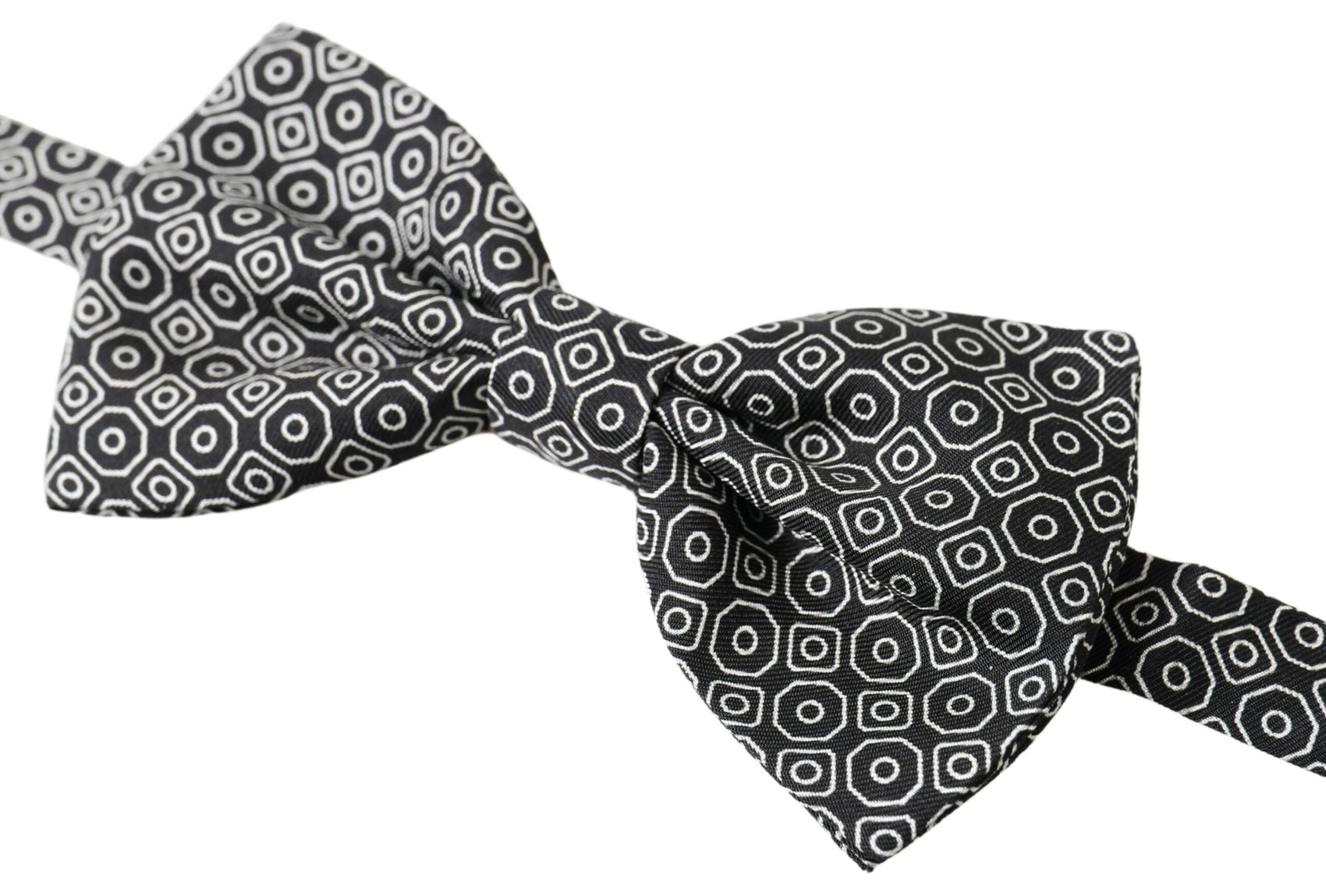 Elegante papillon in seta bianco e nero