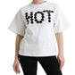 T-shirt alla moda con scollo a giro decorato