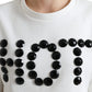 T-shirt alla moda con scollo a giro decorato