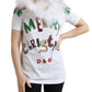 Elegante maglietta in cotone decorata con paillettes