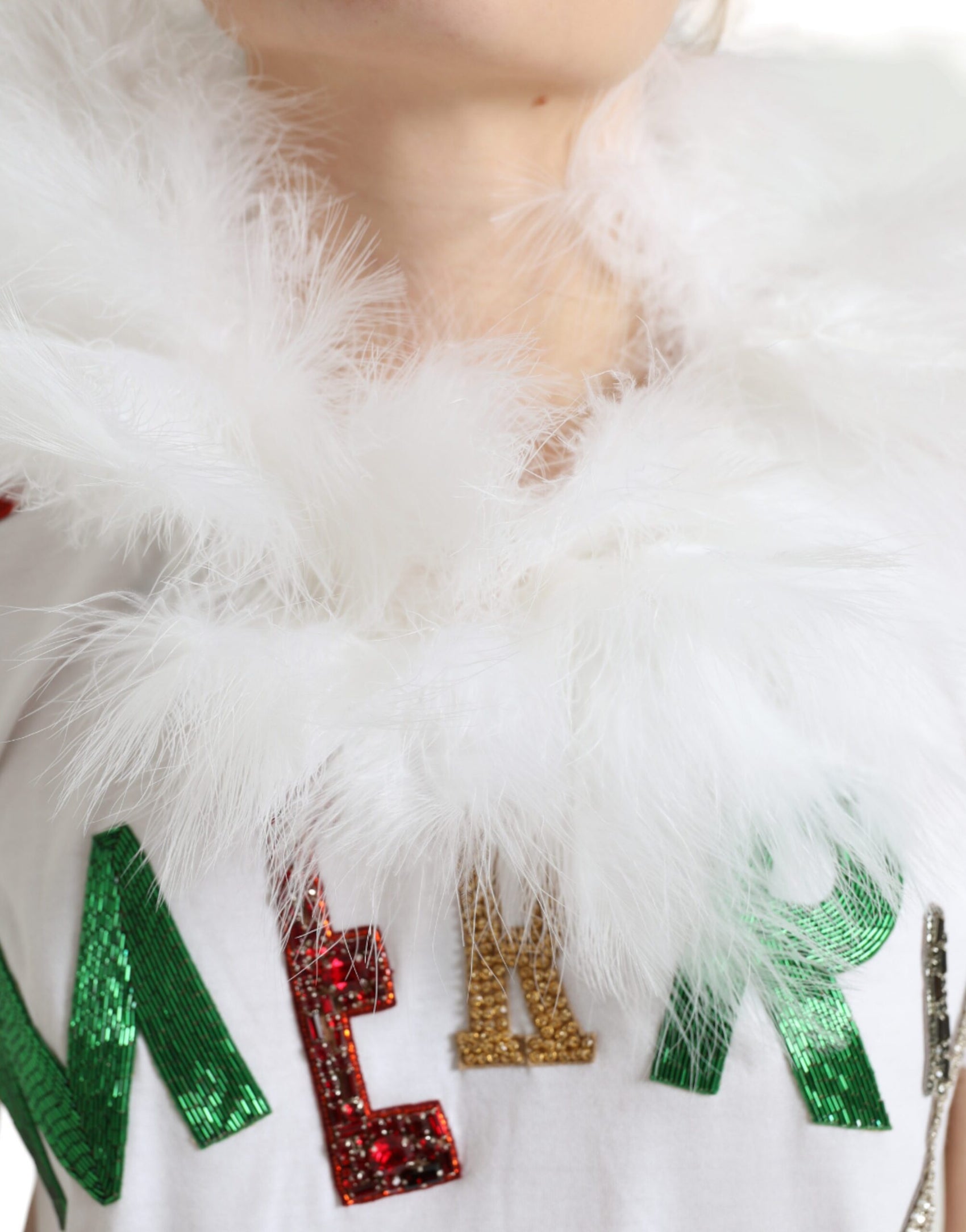 Elegante maglietta in cotone decorata con paillettes