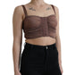 Elegante top corto in misto seta