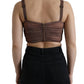 Elegante top corto in misto seta