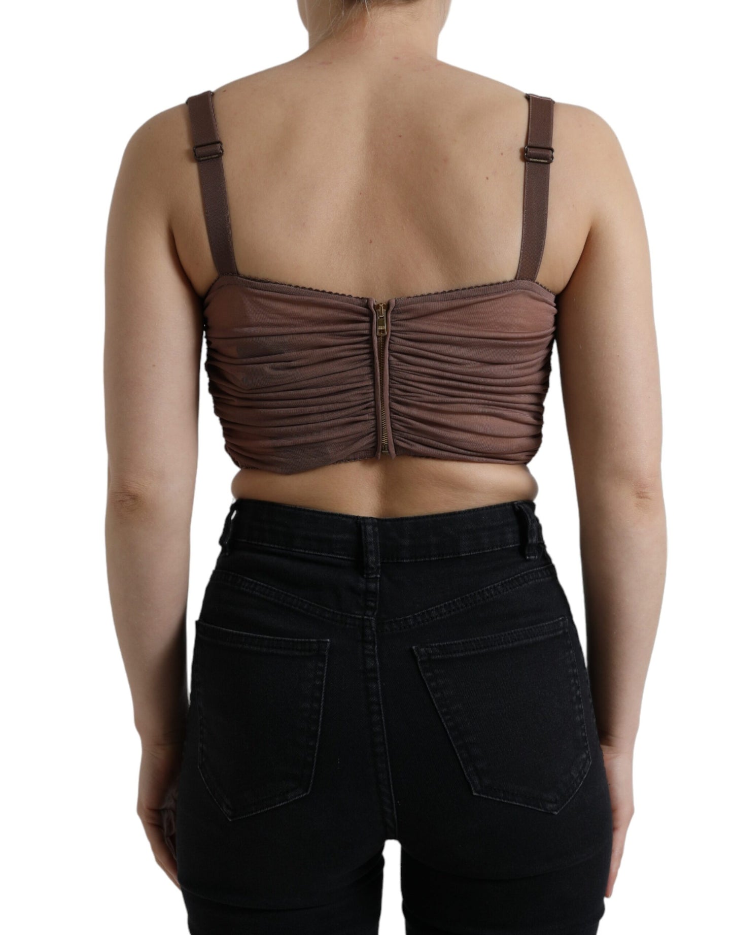Elegante top corto in misto seta