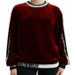 Dolce & Gabbana Bordeaux Velvet Crew Neck Pullover Sweater