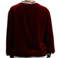 Dolce & Gabbana Bordeaux Velvet Crew Neck Pullover Sweater