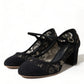 Elegant Suede Mary Jane Lace Heels