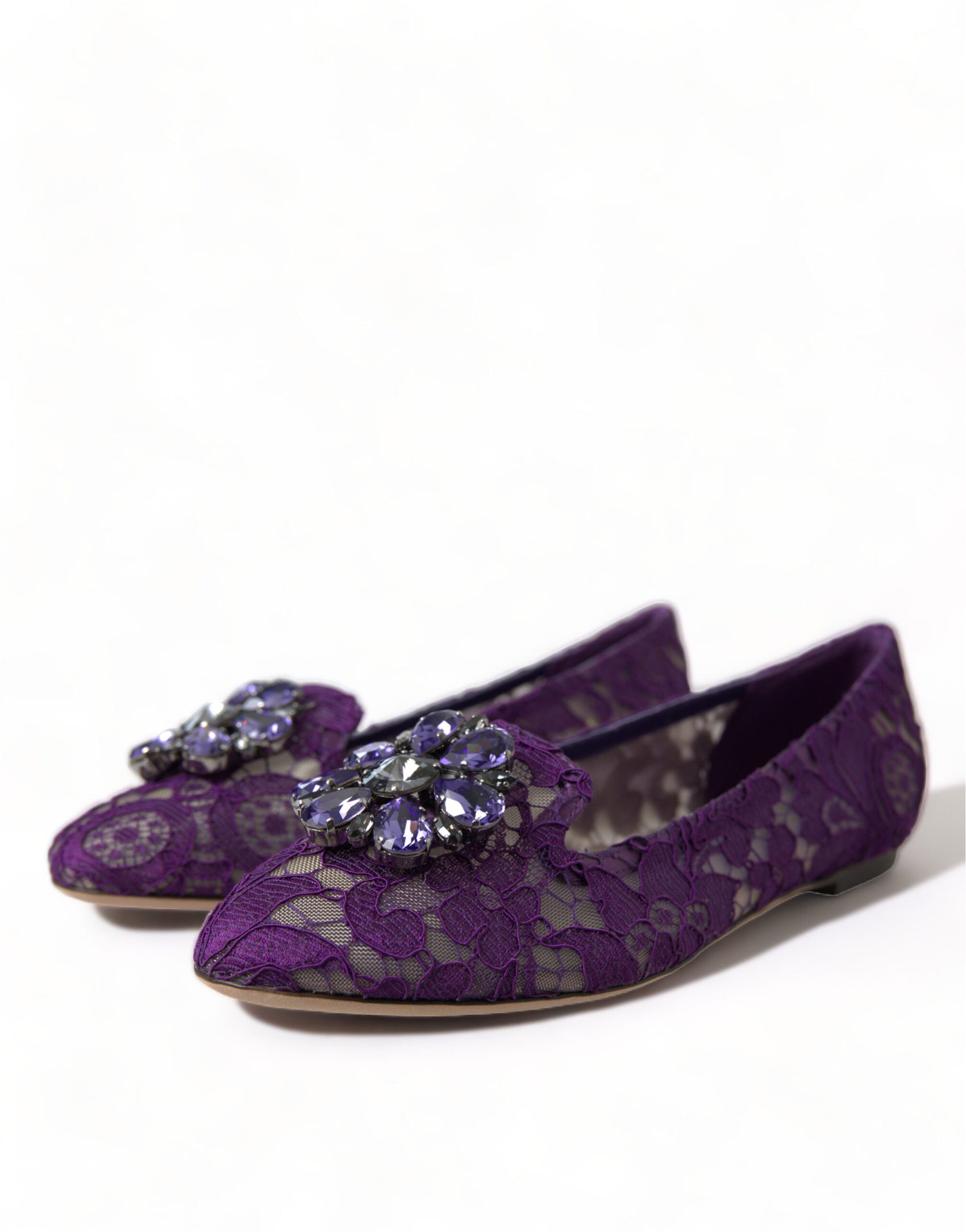 Elegante flache Vally-Schuhe mit Blumenspitze